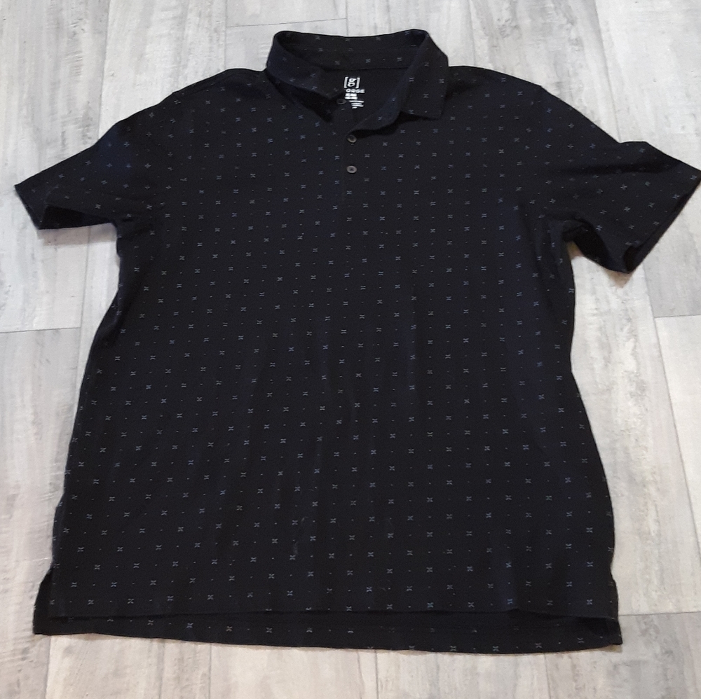 Mens Shortsleeve Shirt Black print GEORGE Sz XL